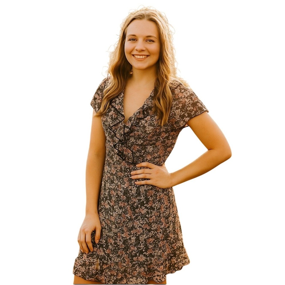 ARI) NWT JBS Womens Size 10 Dress Sheer‎ Multi-Color Floral NEW